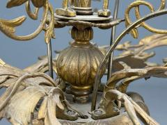 Rococo Style Leaf and Vine Chandelier Dore Bronze Italy 1920s - 4484808
