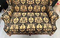 Rococo Style Settee Sofa or Canape in Fine Black and Beige Upholstery - 2933521