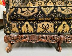 Rococo Style Settee Sofa or Canape in Fine Black and Beige Upholstery - 2933524