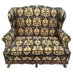 Rococo Style Settee Sofa or Canape in Fine Black and Beige Upholstery a Pair - 2939623