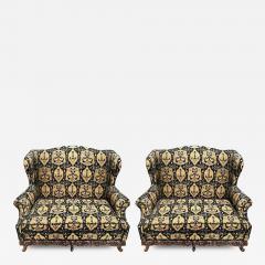 Rococo Style Settee Sofa or Canape in Fine Black and Beige Upholstery a Pair - 2942227
