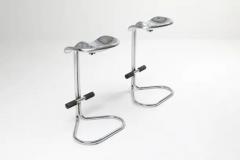 Rodney Kinsman Chrome Tractor Stools by Rodney Kinsman for Bieffeplast Italy 1970s - 3386734