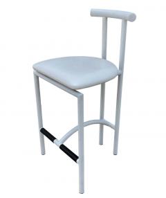 Rodney Kinsman Set of 4 Tokyo Mid Century Post Modern Bar or Counter Stools in White from Italy - 2233884