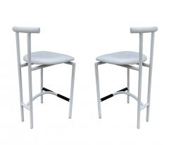 Rodney Kinsman Set of 4 Tokyo Mid Century Post Modern Bar or Counter Stools in White from Italy - 2233895