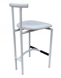 Rodney Kinsman Set of 4 Tokyo Mid Century Post Modern Bar or Counter Stools in White from Italy - 2233904
