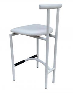 Rodney Kinsman Set of 4 Tokyo Mid Century Post Modern Bar or Counter Stools in White from Italy - 2233905