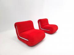 Rodolfo Bonetto Pair of Red Boomerang Shaped Easy Chairs by Rodolfo Bonetto - 2506889