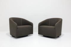 Rodolfo Dordoni Minotti Portofino Swivel Lounge Chairs Pair - 3124196