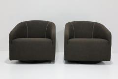 Rodolfo Dordoni Minotti Portofino Swivel Lounge Chairs Pair - 3124197