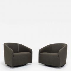 Rodolfo Dordoni Minotti Portofino Swivel Lounge Chairs Pair - 3130575