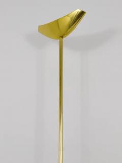 Rodolfo Dordoni Postmodern Brass Wood Uplight Floor Lamp Italy 1980s - 4041891