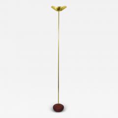 Rodolfo Dordoni Postmodern Brass Wood Uplight Floor Lamp Italy 1980s - 4044061
