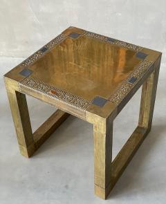 Rodolfo Dubarry A Pair of Spanish Etched Brass Pewter Side Tables circa 1970 - 4391560