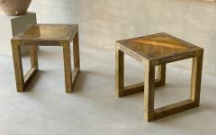 Rodolfo Dubarry A Pair of Spanish Etched Brass Pewter Side Tables circa 1970 - 4391561