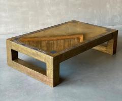 Rodolfo Dubarry A Spanish Etchech Brass Pewter Coffee Table circa 1970 Signed - 4391555