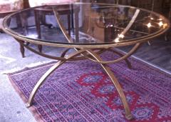 Roger Berthier Roger Berthier Documented 50s Semi Globle Gilt Iron Coffee Table - 423153