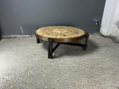Roger Capron 1960s Roger Capron classic Herbier circular coffee table - 4559361