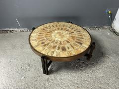 Roger Capron 1960s Roger Capron classic Herbier circular coffee table - 4559362