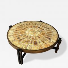 Roger Capron 1960s Roger Capron classic Herbier circular coffee table - 4559456