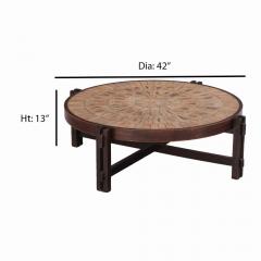 Roger Capron A French Tile and Wood Coffee Table by Roger Capron C 1970  - 4098491