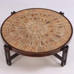 Roger Capron A French Tile and Wood Coffee Table by Roger Capron C 1970  - 4098497