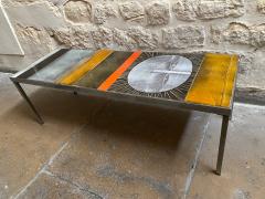 Roger Capron Ceramic Coffee Table Soleil by Roger Capron Vallauris France 1960s - 2645767