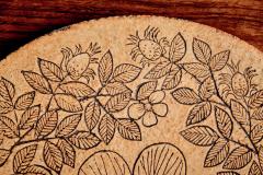 Roger Capron Ceramic Plaque with Flower Motive by Roger Capron - 4467387