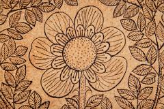 Roger Capron Ceramic Plaque with Flower Motive by Roger Capron - 4467388