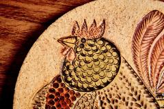 Roger Capron Ceramic Plaque with Rooster Motive by Jaqueline Hubin for Roger Capron - 4467390