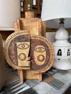 Roger Capron Ceramic table lamp by Roger Capron and Jean Derval France 1960s - 4754034
