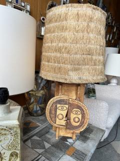 Roger Capron Ceramic table lamp by Roger Capron and Jean Derval France 1960s - 4754037