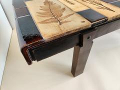 Roger Capron Coffee Table with Terra Cotta Garrigue and Brown Tiles by Roger Capron 1970s - 3178760