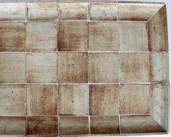 Roger Capron FRENCH 1970S CERAMIC TILE COFFEE TABLE MODEL CUVETTE WARM TANS AND BROWN - 3488250