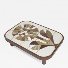 Roger Capron FRENCH CERAMIC ARTIST ROGER CAPRON CERAMIC TILE COFFEE TABLE MODEL SUNFLOWER - 2552648