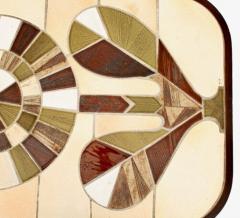 Roger Capron FRENCH CERAMIC ARTIST ROGER CAPRON CERAMIC TILE COFFEE TABLE MODEL SUNFLOWER - 3165340