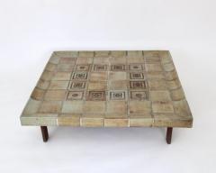 Roger Capron FRENCH CERAMIC CERAMIC TILE COFFEE TABLE MODEL DOUBLE CUVETTE - 3136425