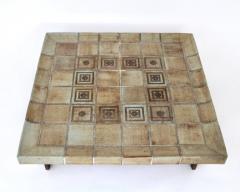 Roger Capron FRENCH CERAMIC CERAMIC TILE COFFEE TABLE MODEL DOUBLE CUVETTE - 3136428