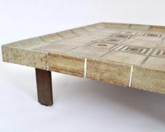 Roger Capron FRENCH CERAMIC CERAMIC TILE COFFEE TABLE MODEL DOUBLE CUVETTE - 3136467