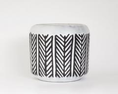 Roger Capron FRENCH CERAMIC VASE OR CACHE POT WITH BLACK AND WHITE DECORATION - 2864107