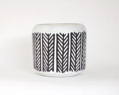 Roger Capron FRENCH CERAMIC VASE OR CACHE POT WITH BLACK AND WHITE DECORATION - 2864123