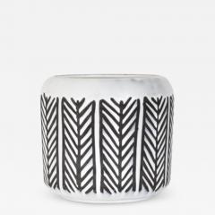 Roger Capron FRENCH CERAMIC VASE OR CACHE POT WITH BLACK AND WHITE DECORATION - 2868179