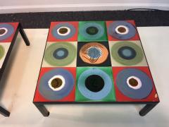 Roger Capron Fantastic Pair of Colorful Modern Tile Tables by Roger Capron - 429725