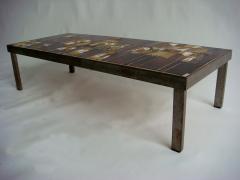 Roger Capron French 1960s Metal Base and Ceramic Top Coffee Table by Roger Capron - 430986