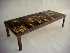 Roger Capron French 1960s Metal Base and Ceramic Top Coffee Table by Roger Capron - 430988