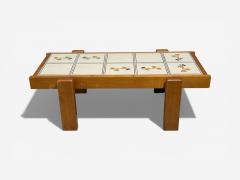 Roger Capron French Modern Coffee Table Pine Ceramic France 1970s - 4476205