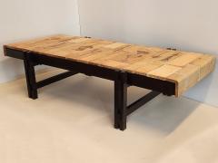 Roger Capron Large Coffee Table with Garrigue Tiles on Wood Frame by Roger Capron 1970s - 3178739