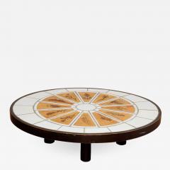 Roger Capron Low Oval Coffee Table with Garrigue Tiles by Roger Capron - 878892