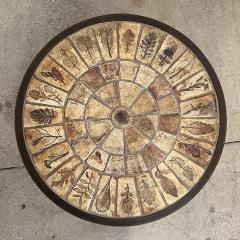 Roger Capron PAIR of Vintage tables by Roger Capron Garrigue Tiles with Leaves Signed - 2449227