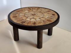 Roger Capron PAIR of Vintage tables by Roger Capron Garrigue Tiles with Leaves Signed - 3029681