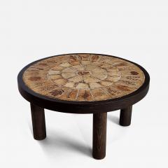 Roger Capron PAIR of Vintage tables by Roger Capron Garrigue Tiles with Leaves Signed - 3177687